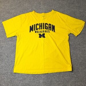 Michigan Wolverines T Shirt Yellow Pro Edge Mens XL NCAA Graphic